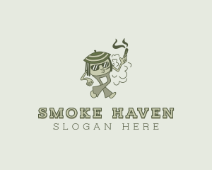 Retro Smoker Cannabis logo design