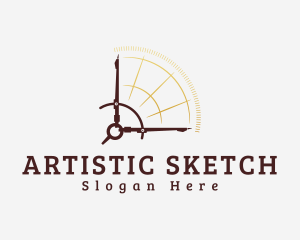 Drafting Compass Measurement logo design