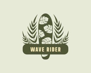 Surfboard Leaf Vacation logo design