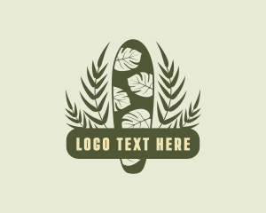 Travel - Surfboard Leaf Vacation logo design