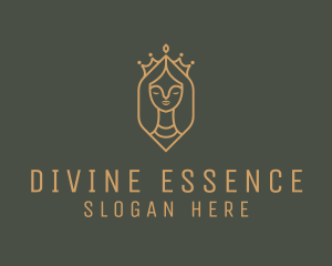 Minimalist Golden Goddess logo design