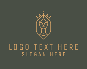 Crown - Minimalist Golden Goddess logo design