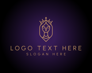 Hair Salon - Minimalist Golden Goddess logo design