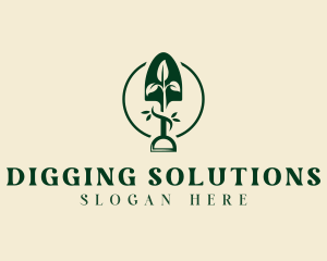 Shovel Garden Plant logo design