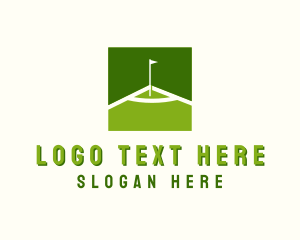 Golf Course - Flag Golfing Course logo design