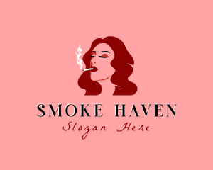 Cigarette Smoke Woman logo design