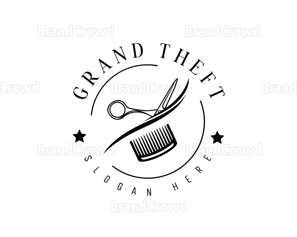 Barbershop Hairstylist Salon Logo