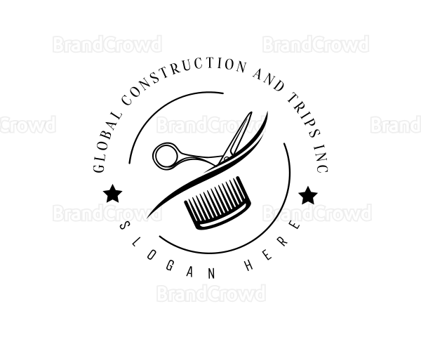 Barbershop Hairstylist Salon Logo