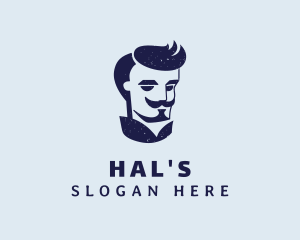 Male Mustache Barber Logo