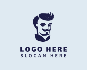 Person - Male Mustache Barber logo design