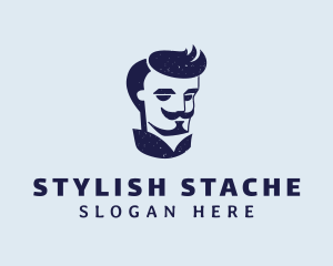 Mustache - Male Mustache Barber logo design