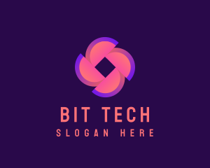 Fintech Pinwheel Tech logo design