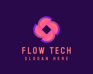 Fintech Pinwheel Tech logo design