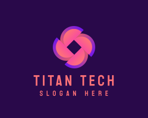 Fintech Pinwheel Tech logo design