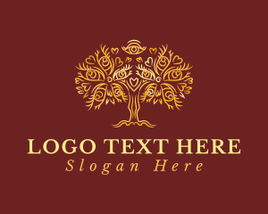 Heart - Gold Eyes Tree logo design