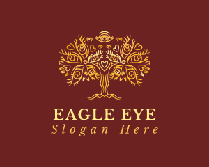 Gold Eyes Tree logo design