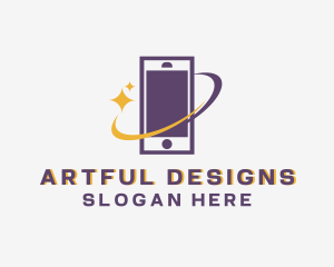 Mobile Phone Orbit logo design