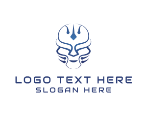 Modern - Cyborg Helmet Mask logo design