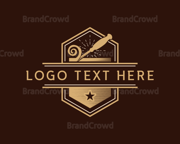 Wood Chisel Carpentry Logo