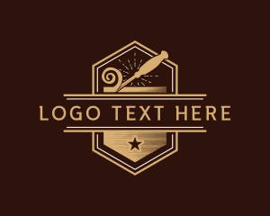 Log - Wood Chisel Carpentry logo design