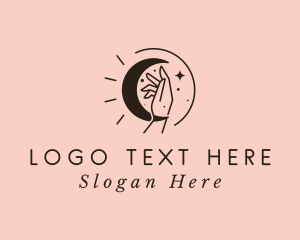 Moon - Fortune Telling Moon Hand logo design