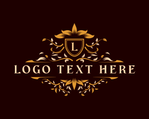 High End - Floral Luxury Crest logo design