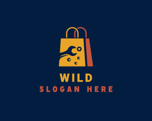 Marketplace - Wrench Tool Shopping Bag logo design