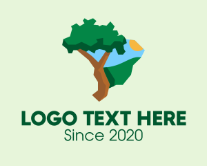 Geography - Brazilian Nature Map logo design