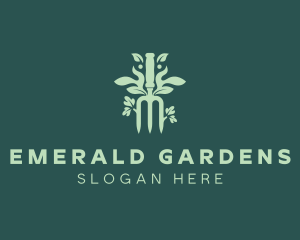 Leaf Gardening Hand Fork logo design