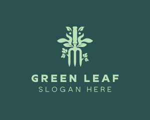 Leaf Gardening Hand Fork logo design