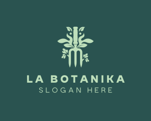 Landscaping - Leaf Gardening Hand Fork logo design