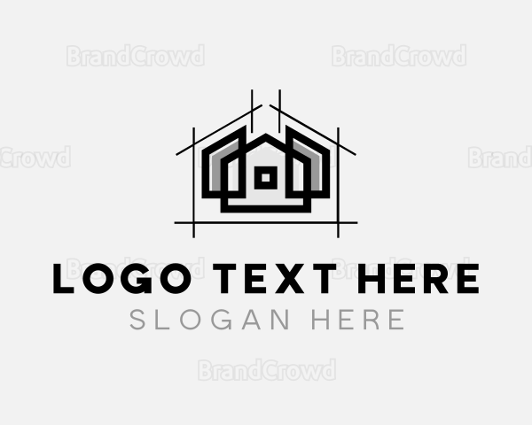 House Architect Blueprint Logo