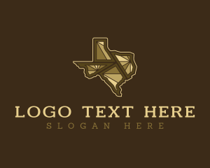 America - Texas Map Geography logo design