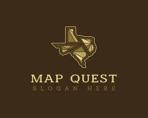 Texas Map Geography logo design