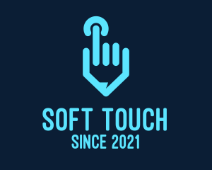 Touch - Blue Hand Power logo design