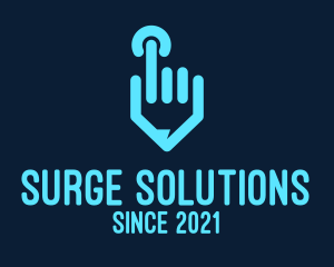 Surge - Blue Hand Power logo design