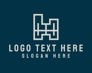 Storage - Warehouse Contractor Letter H logo design