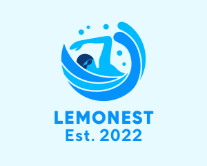 League - Freestyle Swimmer Swimming logo design