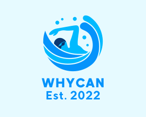 Aquatic Sports - Freestyle Swimmer Swimming logo design