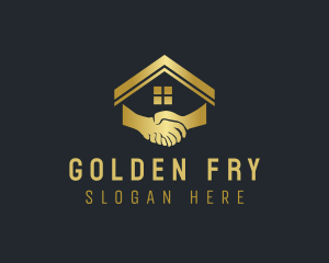 Golden House Handshake logo design