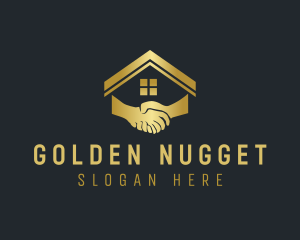 Golden House Handshake logo design