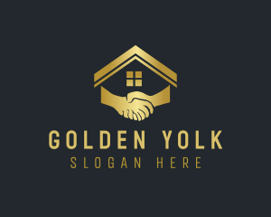 Golden House Handshake logo design