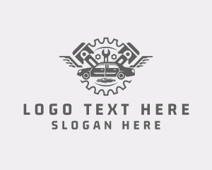 Piston - Gray Mechanic Car Tools logo design