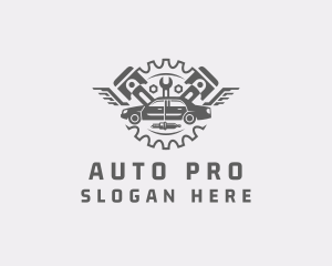Maintenance Crew - Gray Mechanic Car Tools logo design