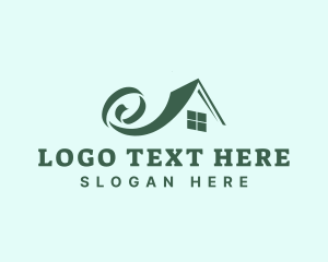 Renovation - Home Roofing Ribbon logo design