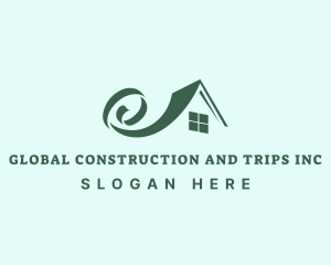 Repairman - Home Roofing Ribbon logo design