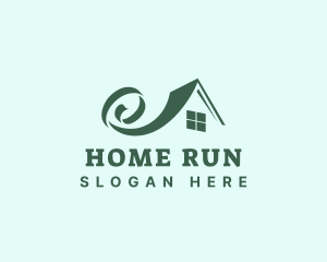 Home Roofing Ribbon logo design