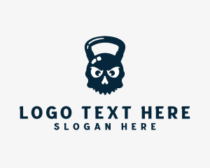 Scary - Skull Kettlebell Weights logo design