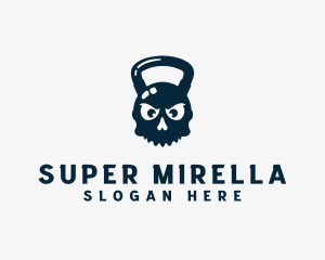 Bodybuilding - Skull Kettlebell Weights logo design