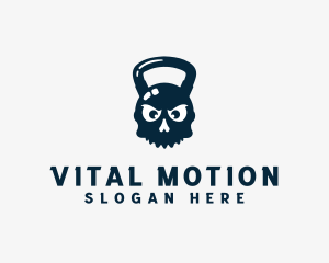 Active - Skull Kettlebell Weights logo design
